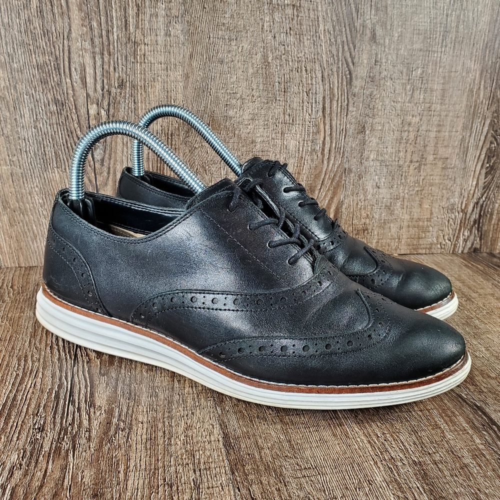 Cole Haan OriginalGrand Women's Size 8.5 B Black Leather Wingtip Oxford Shoes
